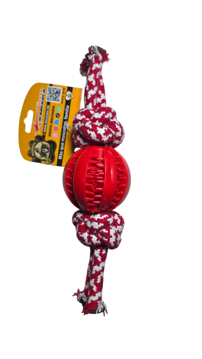 JUGUETE CON PELOTA Y CUERDA PARA PERRO 9367 DUOPETS