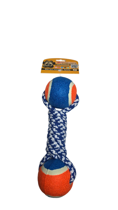 JUGUETE CON DOBLE PELOTA Y CUERDA PARA PERRO DUOPETS
