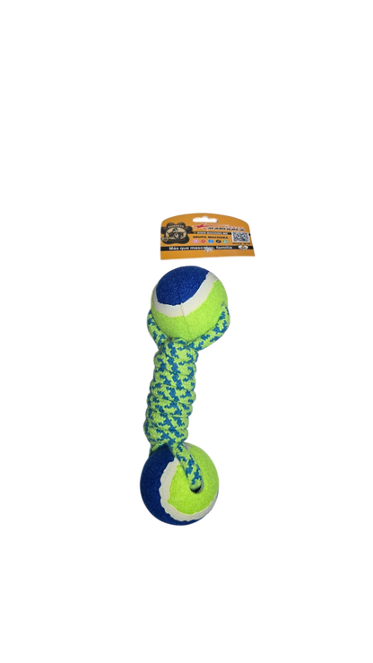 JUGUETE CON DOBLE PELOTA Y CUERDA PARA PERRO DUOPETS