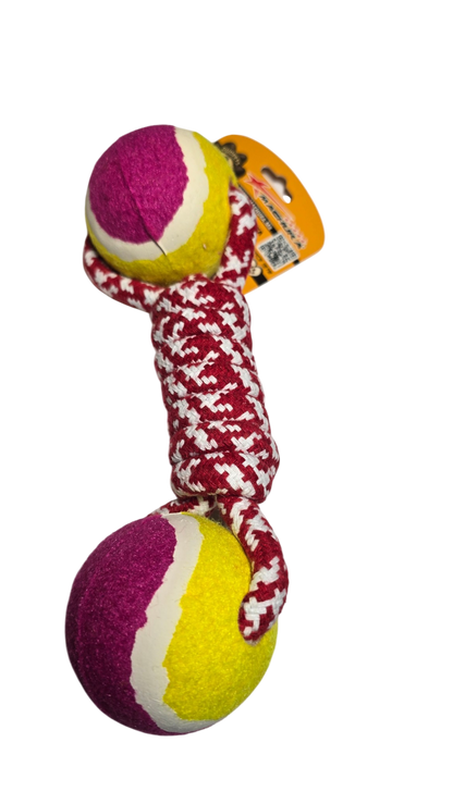 JUGUETE CON DOBLE PELOTA Y CUERDA PARA PERRO DUOPETS