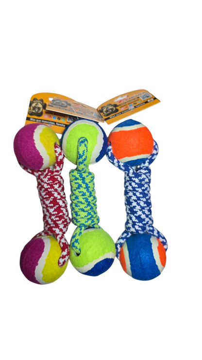 JUGUETE CON DOBLE PELOTA Y CUERDA PARA PERRO DUOPETS