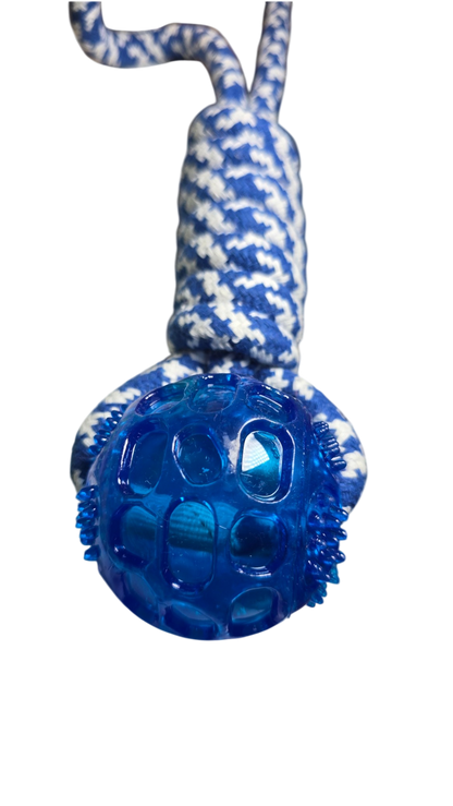 JUGUETE CON PELOTA Y CUERDA PARA PERRO DUOPETS