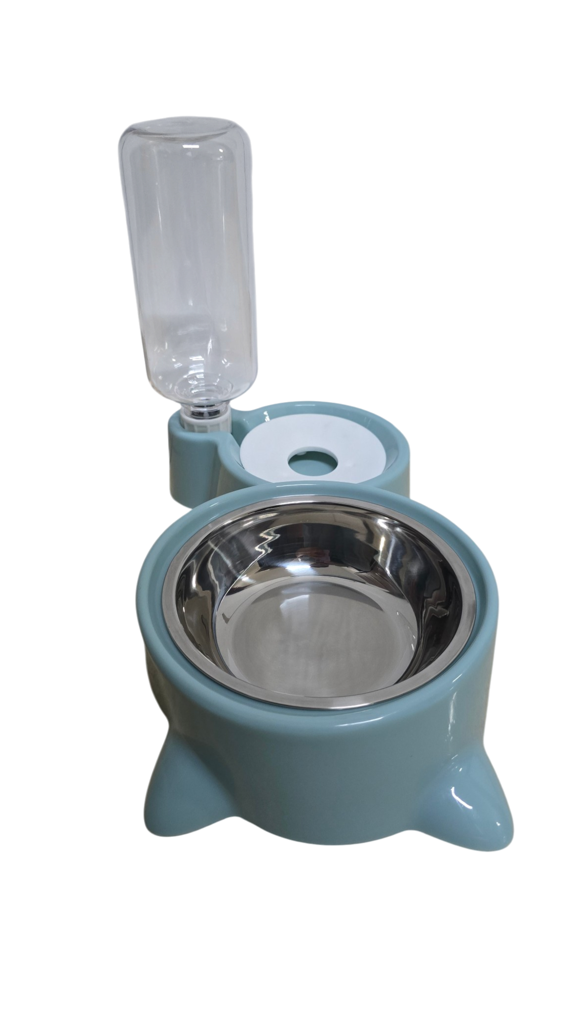 JUEGO DE TAZON CON ACCESORIOS PARA ALIMENTACIÓN DE MASCOTAS DUOPETS
