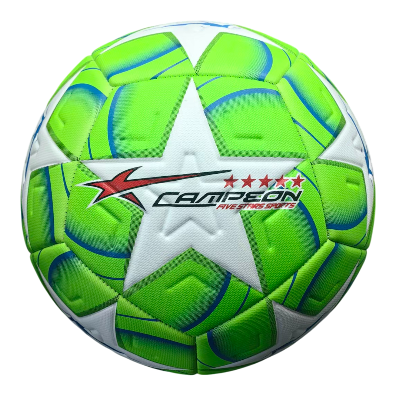 Balón Deportivo de Fútbol Alto Relieve Estrella Neón 12 Gajos PU