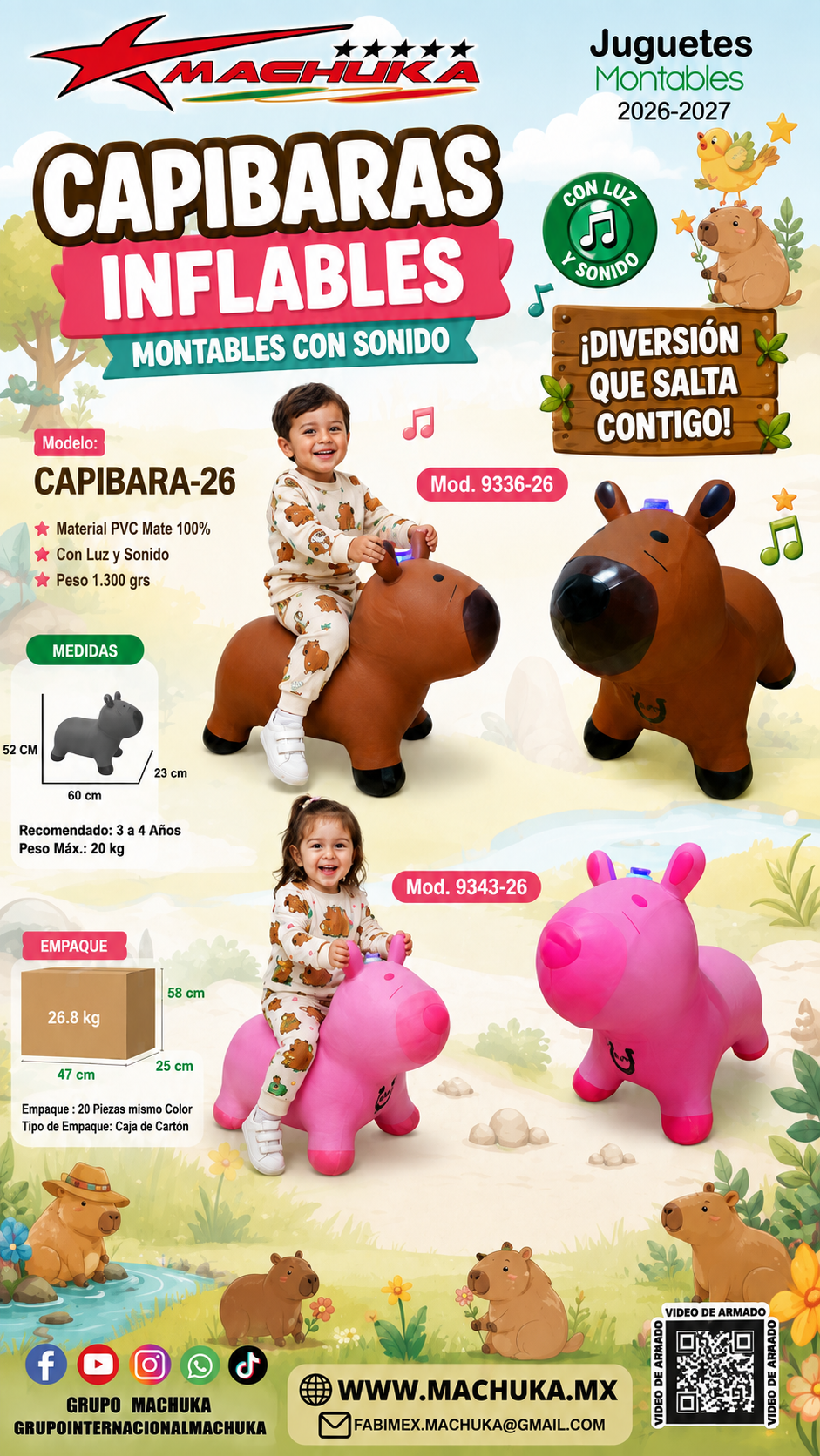 CAPIBARA MONTABLE INFLABLE BOTADOR MACHUKA