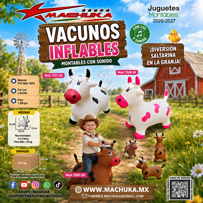 VACA MONTABLE BOTADOR INFLABLE 5543