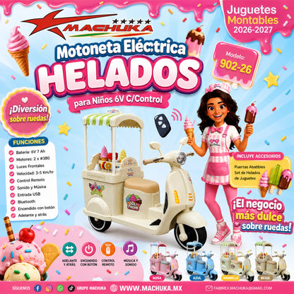MOTONETA DE HELADOS ELECTRICA 902-26 CON CONTROL REMOTO 6V